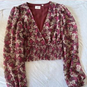 Floral Deep Plunge aritzia Women's Top